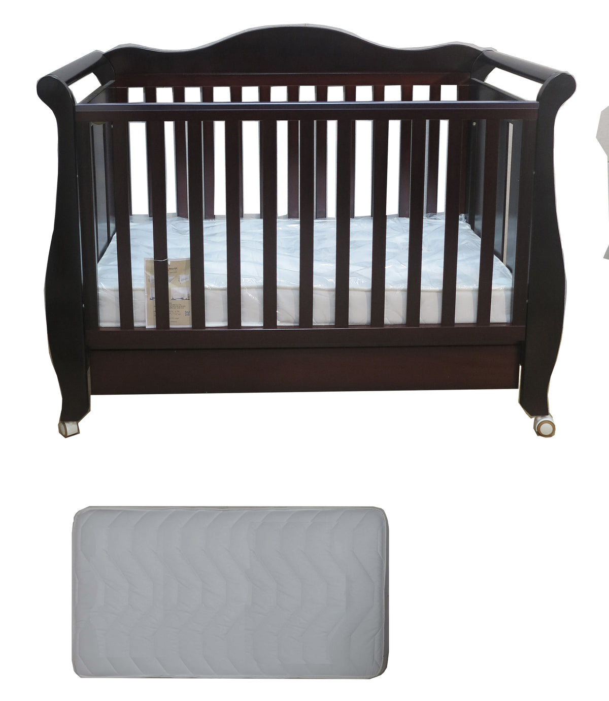 Babyworth  Imperial Sleigh Cot With Mattress - Babyworth