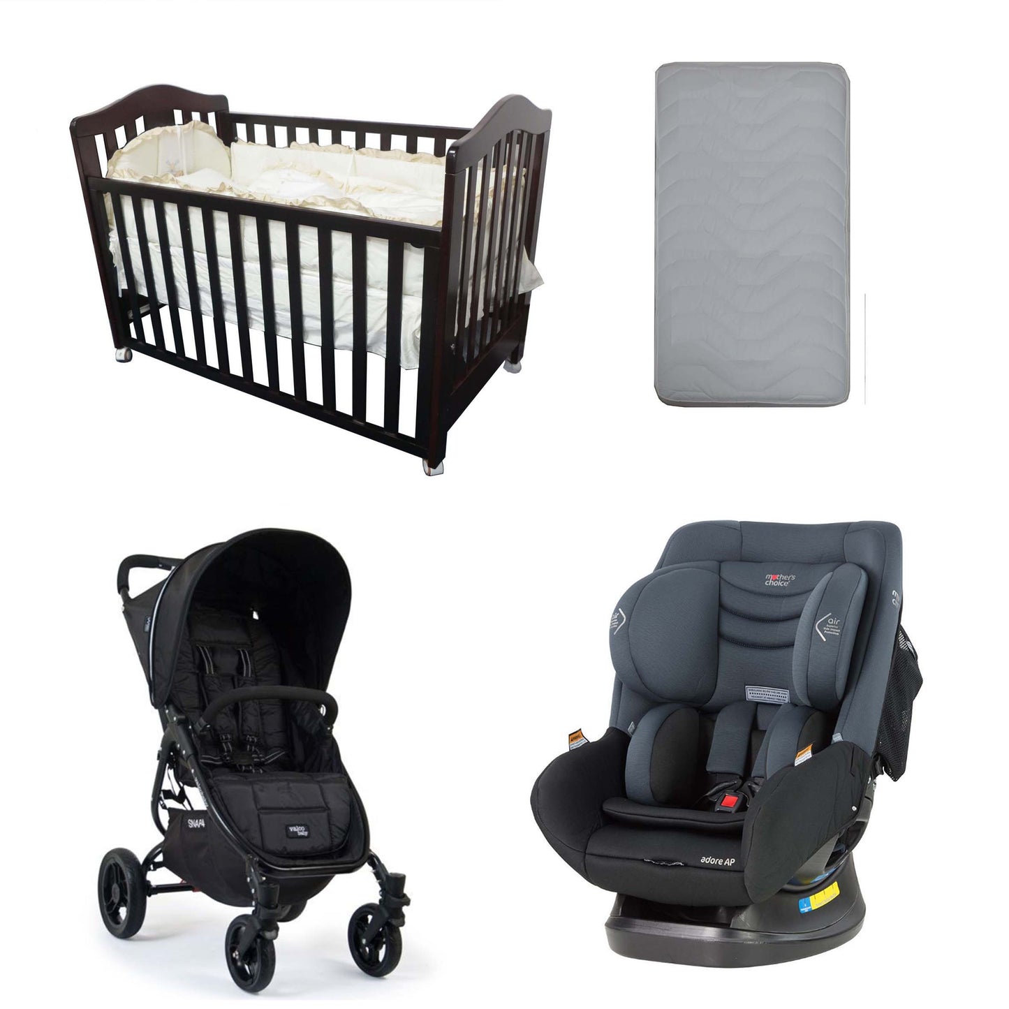Babyworth B2 Classic Cot+Mother's Choice  ADORE CAR SEAT+ PRAM + MATTRESS - Babyworth