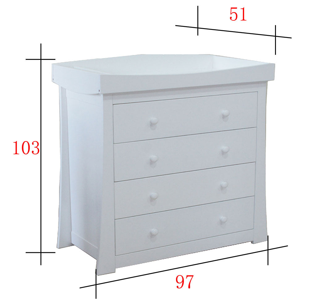 Babyworth Urban Sleigh Cot+Change Table+Chest With Changing Top Option With Mattress - Babyworth
