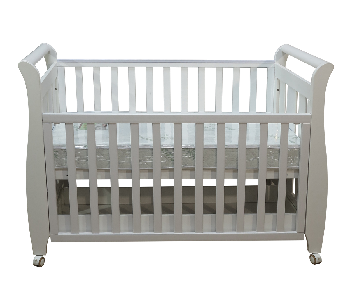 Babyworth Urban Sleigh Cot With Drawer+Chest +Change Table+Optioned With Mattress - Babyworth