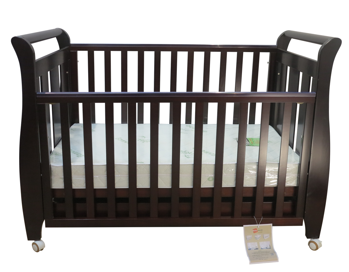 Babyworth Urban Sleigh Cot With Drawer+Chest +Change Table+Optioned With Mattress - Babyworth