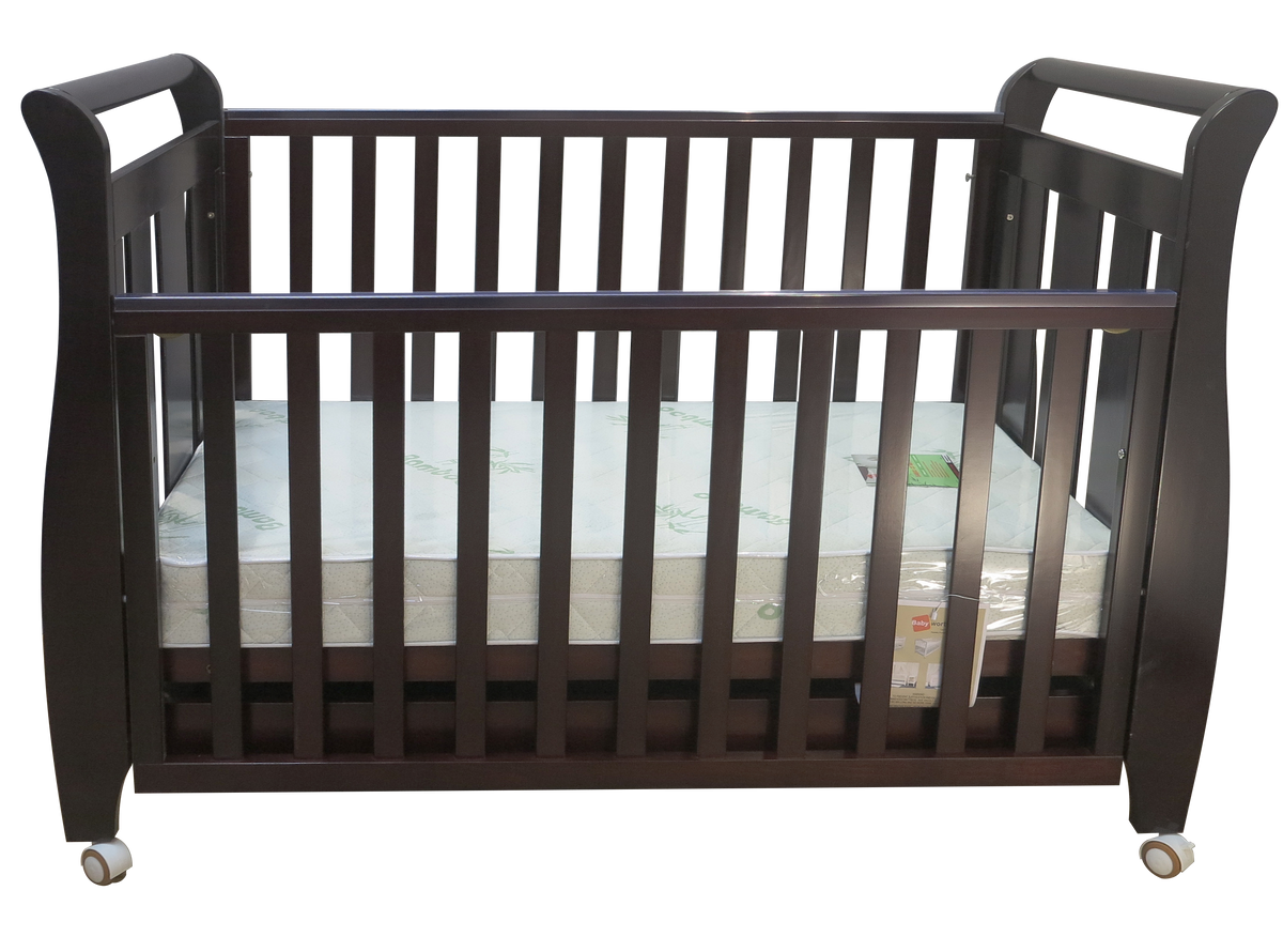 Babyworth Urban Sleigh Cot with Drawer & Mattress - Babyworth