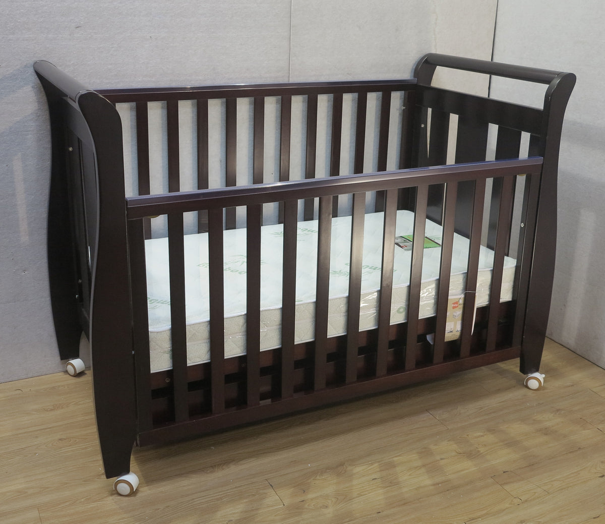 Babyworth  B4+DR Urban Sleigh Cot with Drawer & Mattress - Babyworth