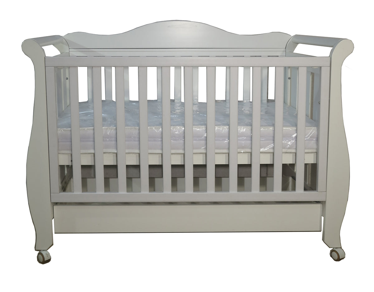 Babyworth Imperial Sleigh Cot With Drawer And Mattress