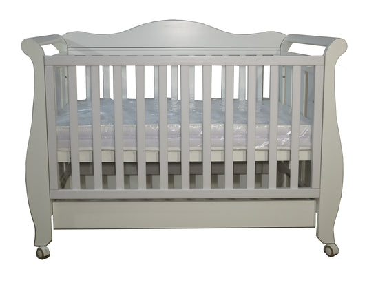 Babyworth Imperial Sleigh Cot With Drawer And Mattress