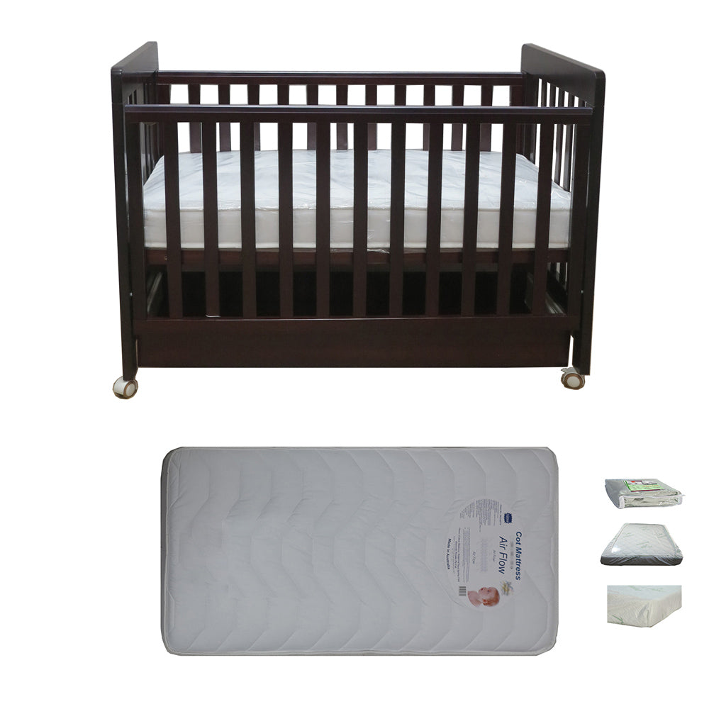 Babyworth Pioneer Cot  With Drawer Option With Mattress - Babyworth