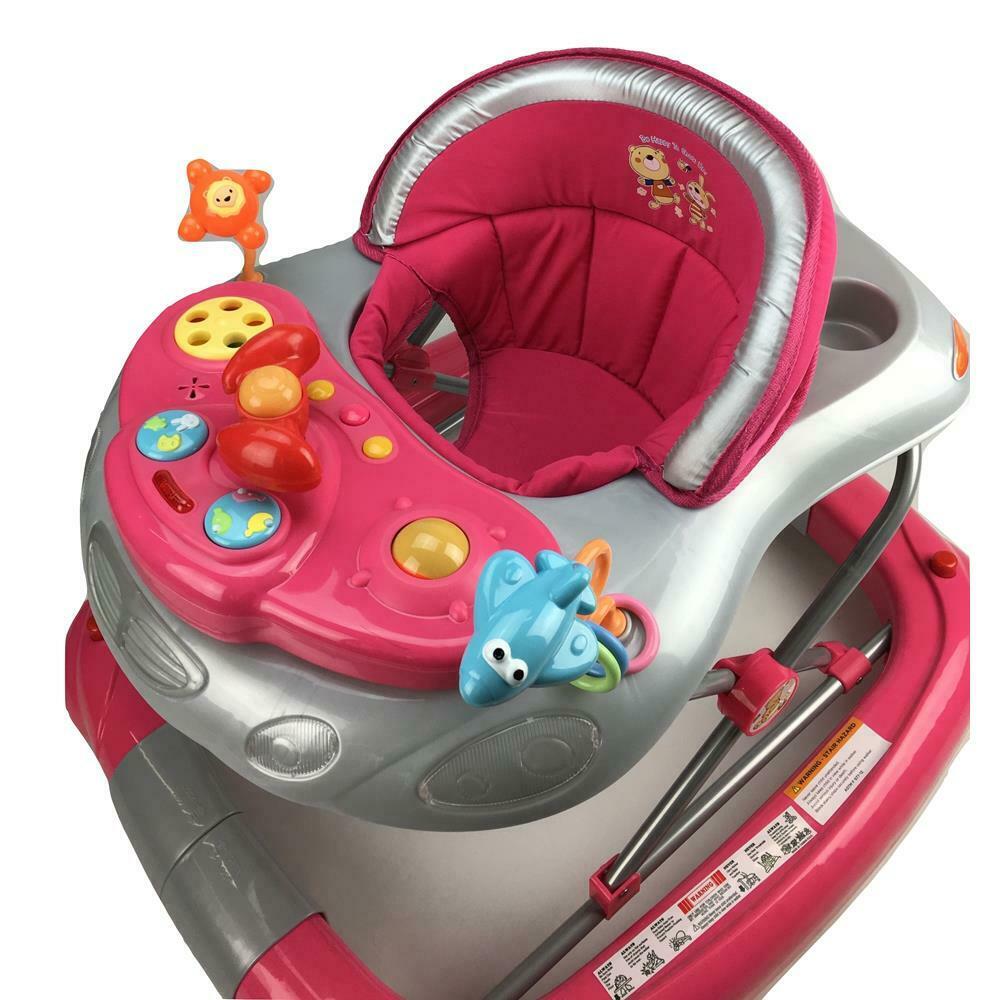 Baby Fuchsia Pink Car 2-in-1 Baby Walker & Rocker - Babyworth