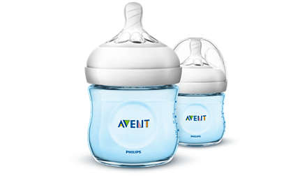 Philips Avent Natural baby bottle 125ml blue 2pk SCF032/27 - Babyworth