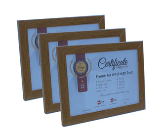 Picture Frame For Photo / Picture / Certificate  Size A4 ( 21x29.7 cm ) X3 Timber Color - Babyworth