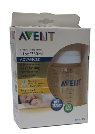 Avent 2 Natural Feeding Bottles Pack 330 ML baby bottle SCF666/27 - Babyworth