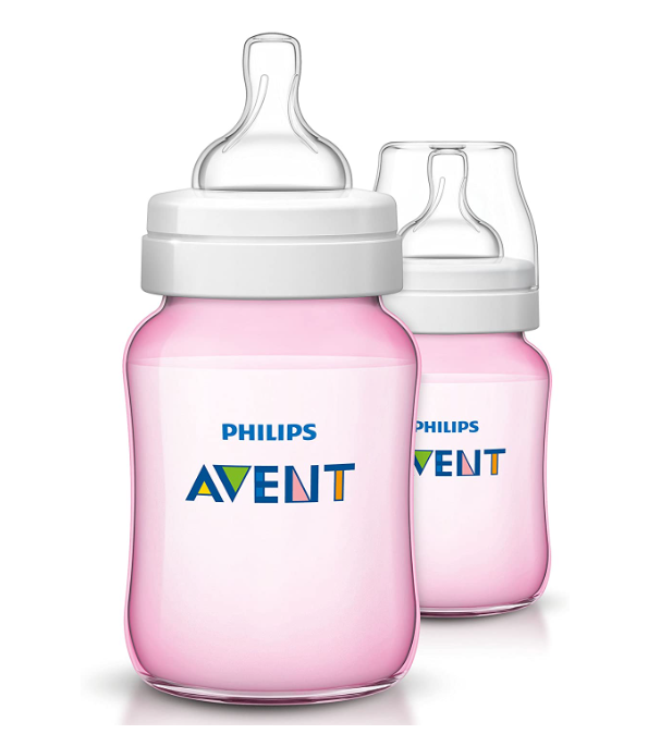 Philips Avent Classic+ Baby Bottle for 1m+ Babies with Slow Flow Teat, BPA Free, 260ml, 2 Bottles, SCF564/27 - Babyworth