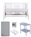 Grotime  DAINTY Cot  Baby Bed with Mattress and Change Table with Pad - Babyworth