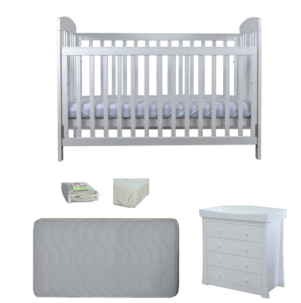 Grotime Pearl 4-in-1 cot Baby Bed with Mattress and  Chest Package - Babyworth