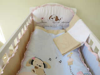 Babyworth Cot Bedding Set With Blanket & Sheets & Bumper & Pillar Pink - Babyworth