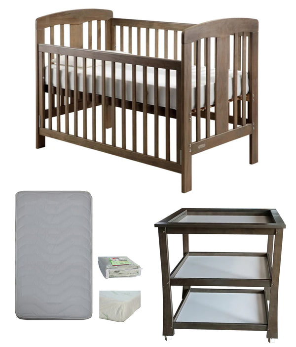 Grotime   Pearl 4-in-1 cot  Baby Bed with Mattress and Change Table Mountain Ash - Babyworth