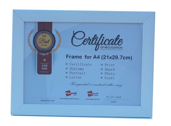 Homeworth Photo Frames - Certificate Series - White, Black or Timber - A4 A3 A2 4X6 5X7 8X10 11X14 12X16 16X20 20X24 24X36 - Babyworth