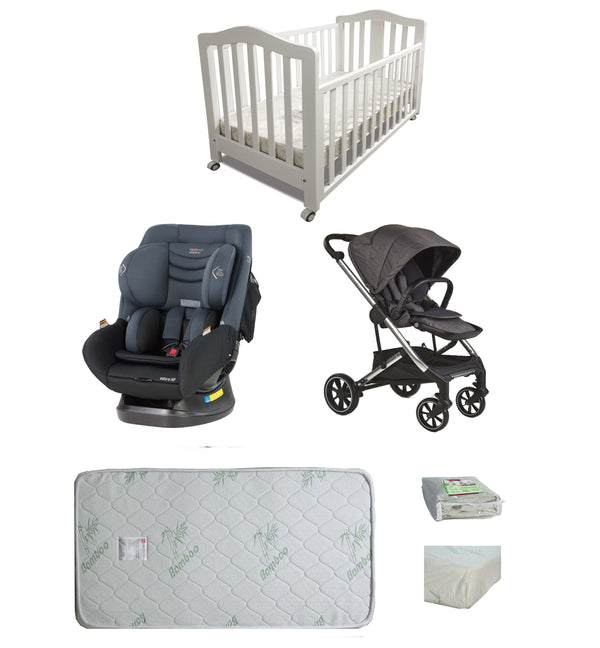 Babyworth Classic Cot+Luxi Pram+Mother's Choice Adore Car Seat+Mattress Package - Babyworth
