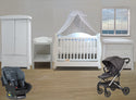 Babyworth Royal Sleigh Cot with Drawer & Change Table & Chest & Robe & Net With Stand &Mother's Choice Car Seat & Luxi Pram Option With Mattress - Babyworth