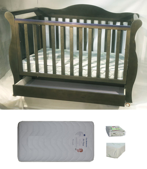 Babyworth  Imperial Sleigh Cot With Drawer And Mattress - Babyworth