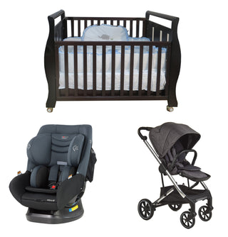 Babyworth B3 Sleigh Cot+Mattress+Mother's Choice Adore Car Seat+Luxi Pram Deal - Babyworth