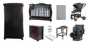 Babyworth Royal Sleigh Cot with Drawer & Change Table & Chest & Robe & Net With Stand &Mother's Choice Car Seat & Luxi Pram Option With Mattress - Babyworth
