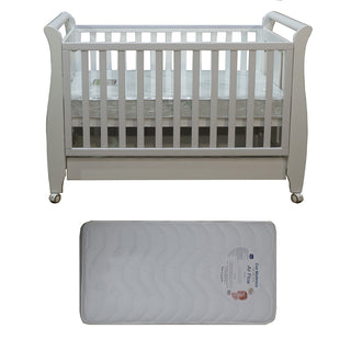 Babyworth Urban Sleigh Cot with Drawer & Mattress - Babyworth
