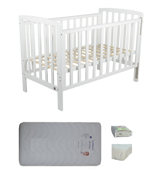 Childcare  Bristol Cot +Mattress Package White - Babyworth