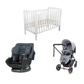 Childcare Bristol Cot +Mattress +Mother's Choice Adore Car Seat Valco Baby Ultra Snap Pram Deal - Babyworth
