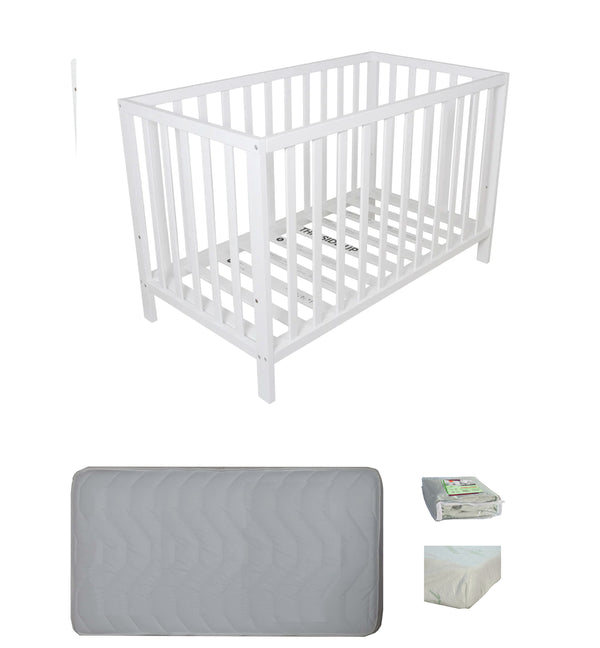 Childcare Cot +Mattress Package White - Babyworth