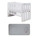 Grotime  Rollover Trend Cot White Baby Bed with Mattress - Babyworth