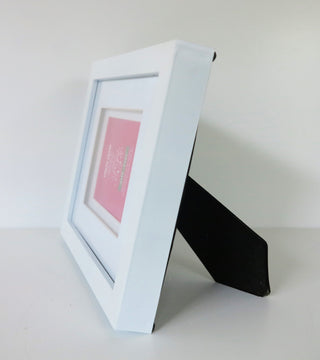 PICTURE FRAME  BOX MAT  FOR PHOTO SIZE 5x7" WHITE-WHITE - Babyworth