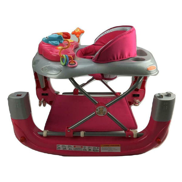 Baby Fuchsia Pink Car 2-in-1 Baby Walker & Rocker - Babyworth
